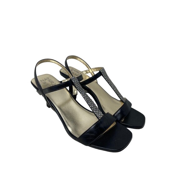 Naturalizer Heel Women's Size 10 M Black Leather Rhinestones 3" Heel Skylar - Picture 3 of 8